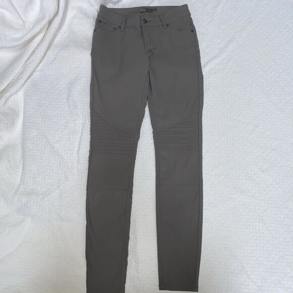 Pants - Prana Briann Moto Pants Women’s 2 Grey Charcoal Skinny Hiking Outdoor Stretch
